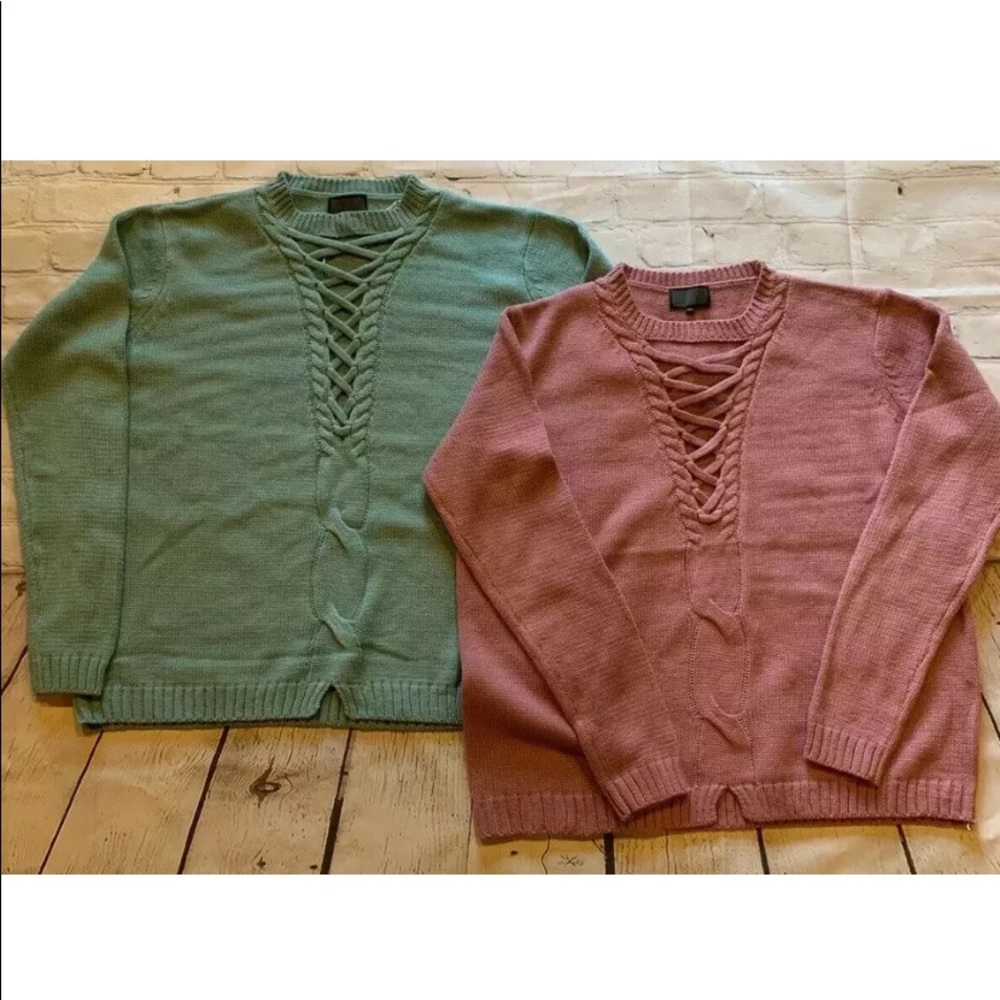 Sweater Duo M/L Dusty Rose And Blue